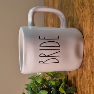 RAE DUNN 'BRIDE' Artisan Collection White Ceramic Mug Black Lettering